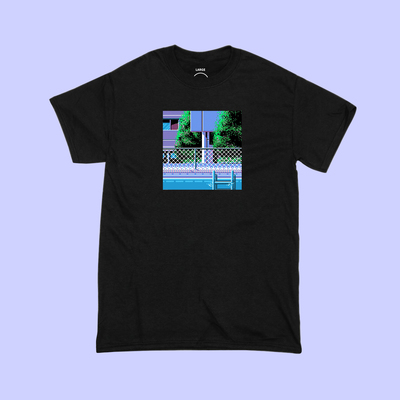 UNISEX JAPANESE 8 BIT SCHOOL IN SUMMER T SHIRT IN BLACK