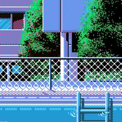 Unisex japanese 8 bit school in summer t shirt in black