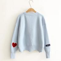 Love Me Heart Patch Knitted Sweater - Thumbnail 1