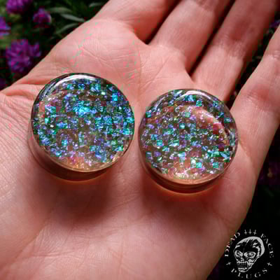 Dichroic glass plugs - air for stretched ears