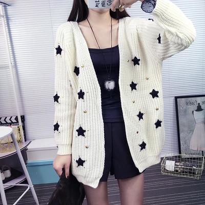 Stars Rivets Loose Cardigan Sweater