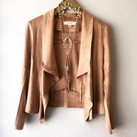 Suede Drape Moto Jacket  - Thumbnail 3