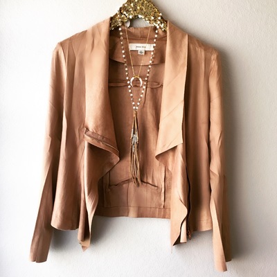 Suede drape moto jacket 