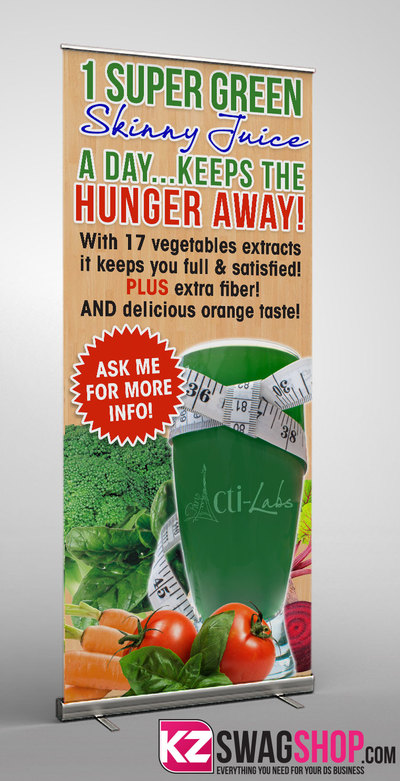 ACTI-LABS PREMIUM RETRACTABLE BANNER SKINNY JUICE - 1