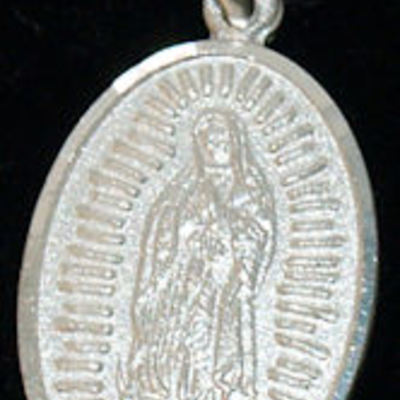 Sterling silver pendant charm medal virgen 