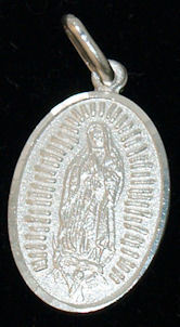 Sterling Silver Pendant Charm Medal Virgen 