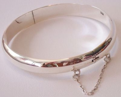 High Polished Sterling Silver Bangle 2.5 Inches
