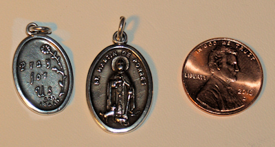 Sterling Silver Vintage San Martin De Porres Medal Charm Pendant