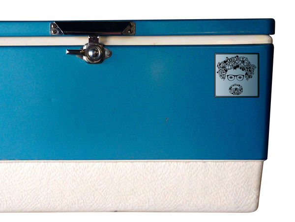 Science Face Square Decal - High Quality Adhesive Vinyl In Full Color