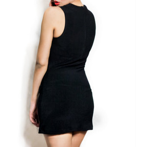 Vintage Small Medium S / M 1960s Dress Black Mod Scooter A Line Shift Party Cocktail Space Age Twiggy - Thumbnail 3