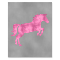 Pink & Gray Horse set - Printable Wall Art - Thumbnail 1