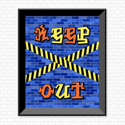 Keep out - graffiti - printable wall art