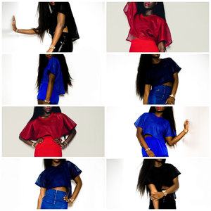 Vintage S/M Crop Top Net Mesh Sheer See Through Shirt Beach Cover-up Rihanna Small Medium Boxy Sporty Jersey Short Sleeve High Low Fishnet - Thumbnail 1