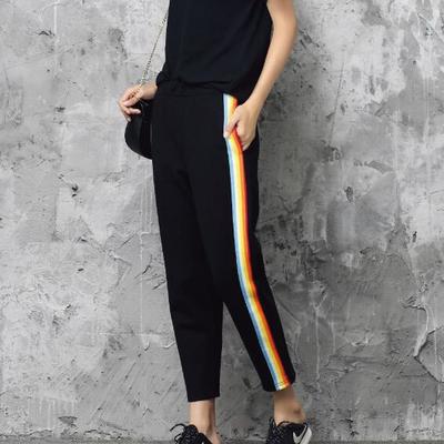 Harajuku rainbow striped casual pants trousers - Thumbnail 5