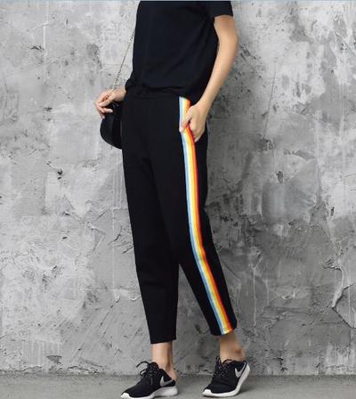 Harajuku Rainbow Striped Casual Pants Trousers