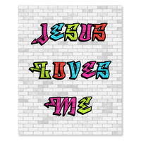 Jesus loves Me - Graffiti - Printable Wall Art - Thumbnail 1