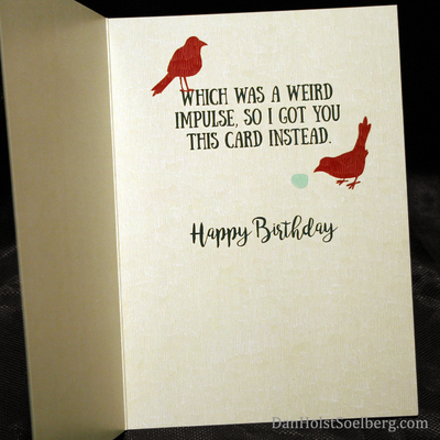 Birthday card - kill two birds