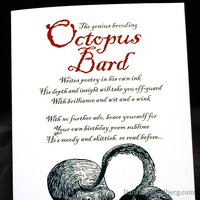 Birthday Card - Octopus Bard - Thumbnail 1