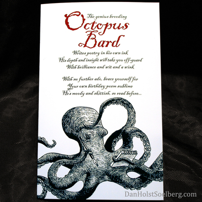 Birthday card - octopus bard