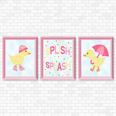 Ducks - pink set - printable wall art