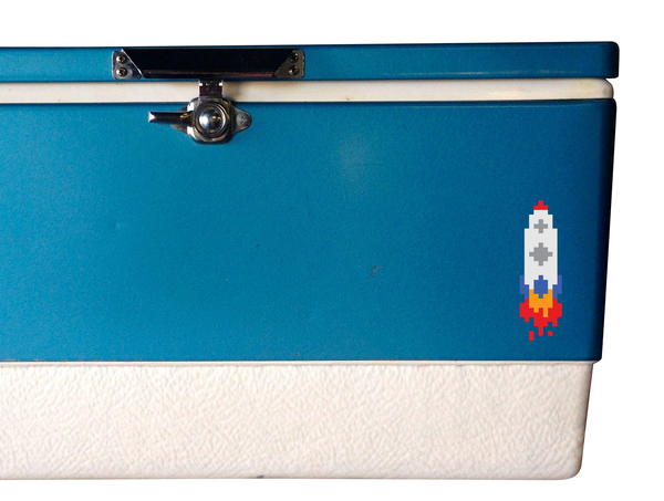 Pixle Space Ship #2 Decal - High Quality Adhesive Vinyl In Many Different Colors