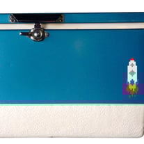 Pixle Space Ship #2 Decal - High Quality Adhesive Vinyl In Many Different Colors