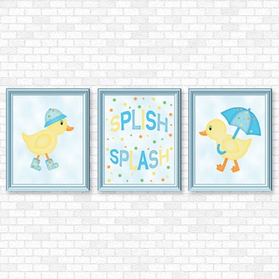 Ducks - blue set - printable wall art