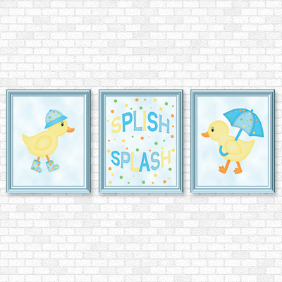 Ducks - Blue Set - Printable Wall Art