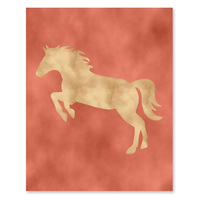 Peach & Beige Horse Set - Printable Wall Art - Thumbnail 2