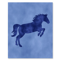 Blue Horse Set - Printable Wall Art - Thumbnail 1