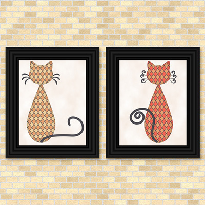 Cats - Diamond Pattern Set - Printable Wall Art