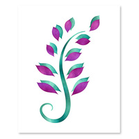 Purple & Turquoise Foliage Set - Printable Wall Art - Thumbnail 2