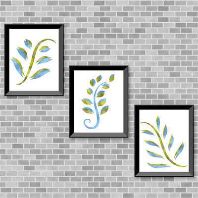 Blue & green foliage set - printable wall art - Thumbnail 5