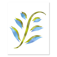 Blue & Green Foliage Set - Printable Wall Art - Thumbnail 1