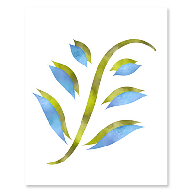 Blue & green foliage set - printable wall art