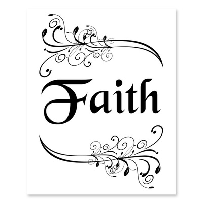 Faith (b&w) printable wall art