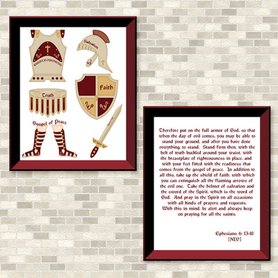 Armor Of God (Burgundy Set) Printable Wall Art