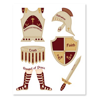 Armor Of God (Burgundy Set) Printable Wall Art - Thumbnail 1