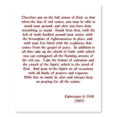 Armor of god (burgundy set) printable wall art
