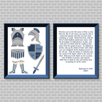 Armor of god (blue set) printable wall art