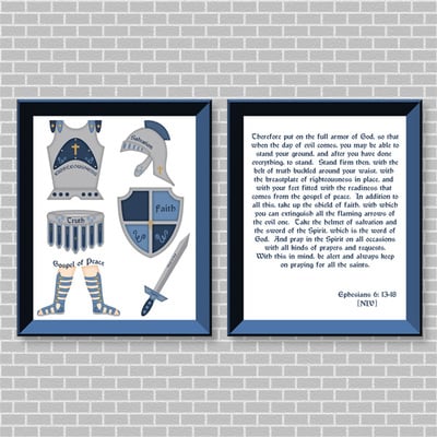 Armor Of God (Blue Set) Printable Wall Art
