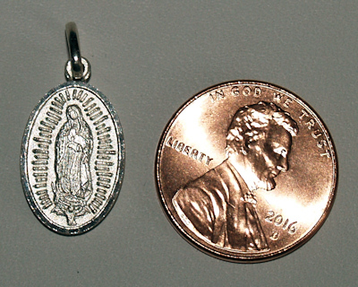 Sterling Silver Virgin Mary Virgen Maria Charm Pendant Medal