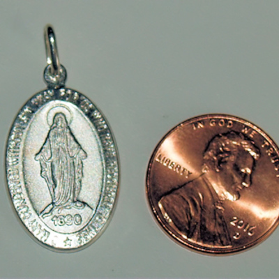 Sterling silver virgin mary virgen maria charm pendant medal