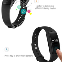 Intelligent Bracelet Fitness Tracker Heart Rate Monitor Pedometer Sleep Calorie Monitor Remote Cam Watch - Thumbnail 1
