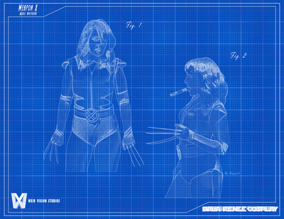 Wolverina Blue Print Cosplay 11x17 Print