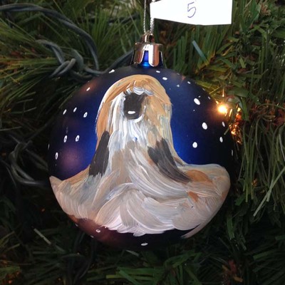 Royal blue - blk mask cream afghan hound