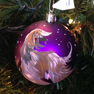 Purple - blk mask cream afghan hound