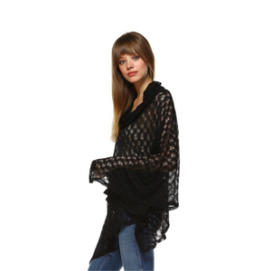 Cowneck Crochet Poncho - Thumbnail 1