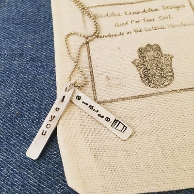 I Love You A Latte Hand Stamped Necklace