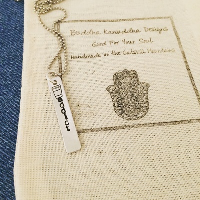 Caffeine Addict Hand Stamped Necklace